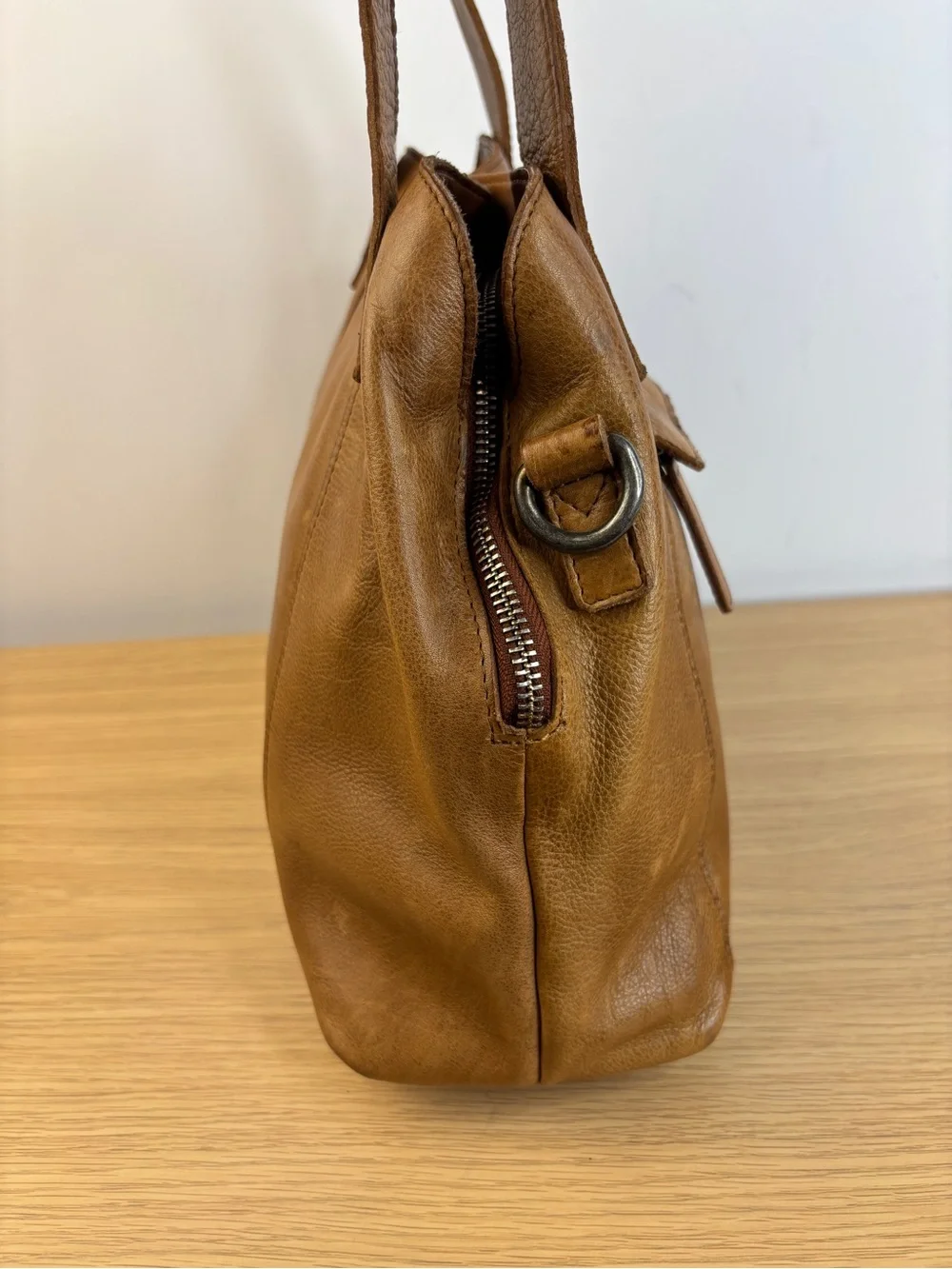 Vilenca Holland Genuine Soft Leather Honey Brown Shoulder Tote Bag